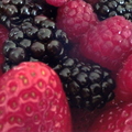 Raspberries Blueberries Strawberries.